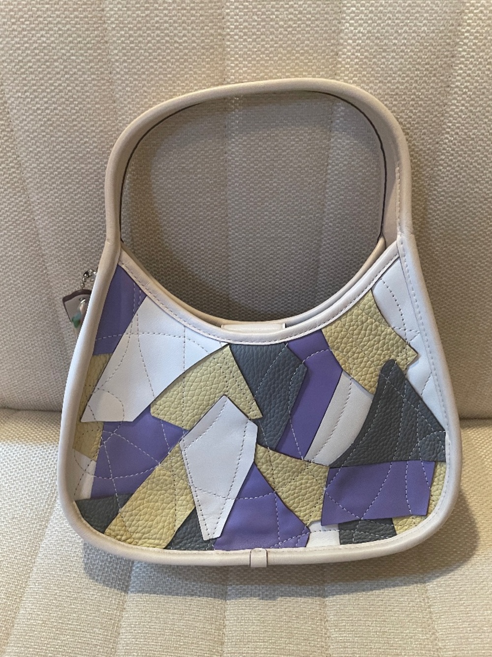 Coachtopia Patchwork Leather CQ073 Ivory Purple Yellow